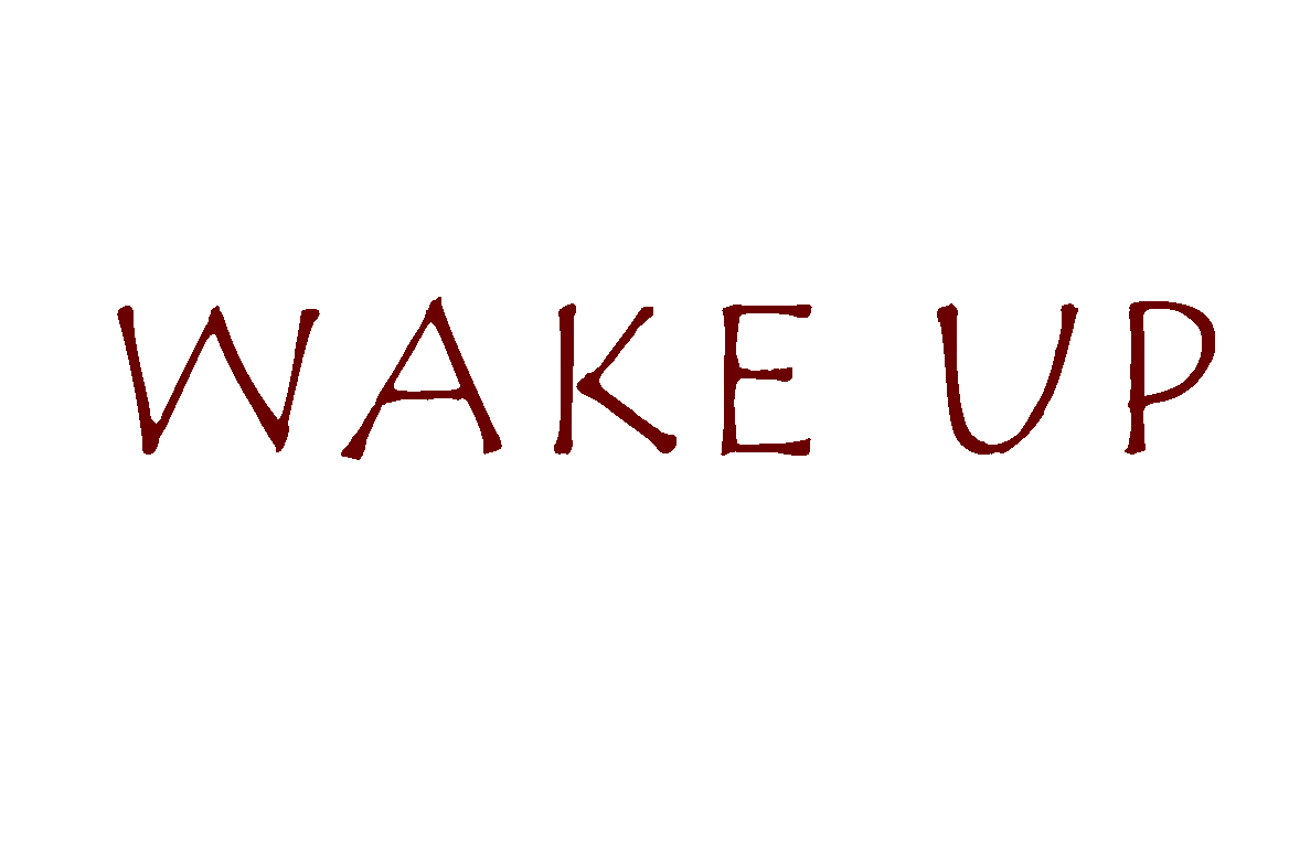 Animacja z napisem WAKE UP